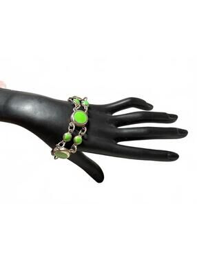 Vintage Mexican Sterling Silver Gaspeite Bracelet 8” – Circa 1998